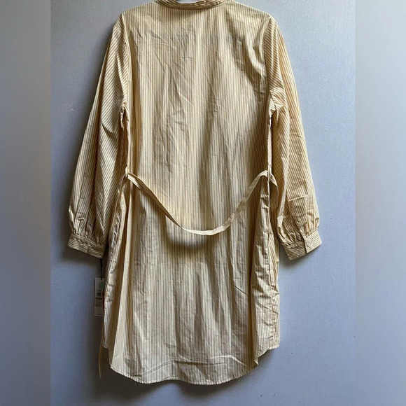 Calvin Klein striped cotton belted shirt dress Sz 14 - Picture 2 of 11